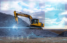 Conceptual Representation Of The Industry Of The Future, Construction Using Technology Without The Use Of Man, An Excavator Based On Artificial Intelligence