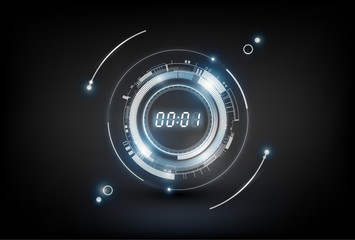 Wall Mural - abstract futuristic technology background with digital number timer concept and countdown, vector