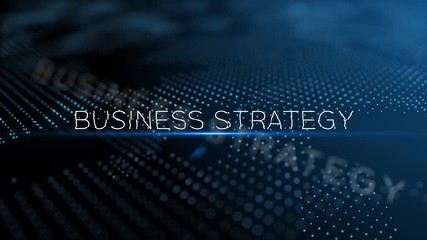 Poster - Business Strategy modern intro text 3D animation with lens flare and depth of field focus blur