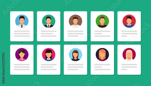 Cuadros en Lienzo document ID with person photo. Vector icon in flat