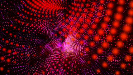 abstract background of red particles on a black background. 3d render illustration