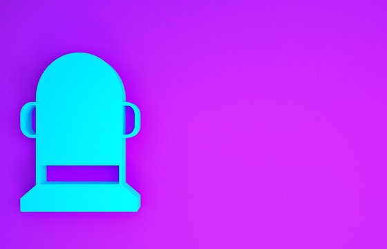 Blue Buoy icon isolated on purple background. Minimalism concept. 3d illustration 3D render