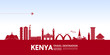 Kenya travel destination grand vector illustration. 
