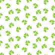 © saint_antonio - Clover leaf seamless pattern, hand drawn doodle vector illustration. St Patricks Day symbol, Irish lucky shamrock background