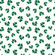 © saint_antonio - Clover leaf seamless pattern, hand drawn doodle vector illustration. St Patricks Day symbol, Irish lucky shamrock background
