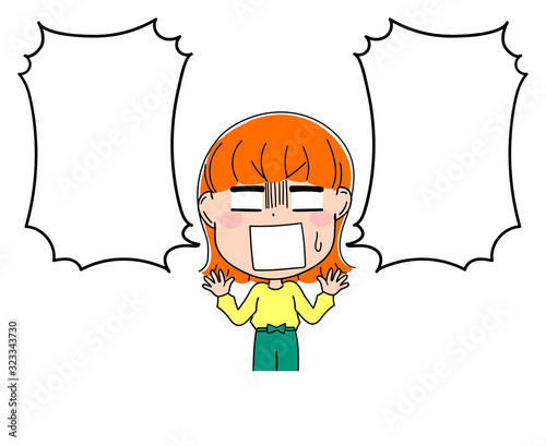 イラスト素材 かわいい 女性 吹き出し ショック Buy This Stock Vector And Explore Similar Vectors At Adobe Stock Adobe Stock