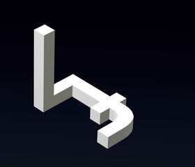 Font stylization of the letters L and Y, S, P, F, E, B,  font composition of the logo. 3D rendering.