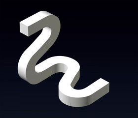Fototapete - Font stylization of the letters S and Z, Y, L, P, E, B, font composition of the logo. 3D rendering.