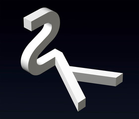 Fototapete - Font stylization of the letters S and Z, Y, L, P, E, B, font composition of the logo. 3D rendering.