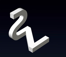 Fototapete - Font stylization of the letters S and Z, Y, L, P, E, B, font composition of the logo. 3D rendering.