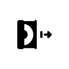 Poster - eject disc icon. Perfect for application, web, logo and presentation template. icon design solid style