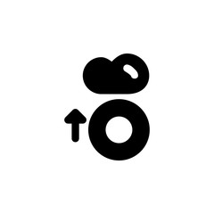 Poster - send disc data to cloud storage icon. Perfect for application, web, logo and presentation template. icon design solid style