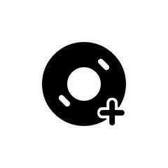 Poster - add disc icon. Perfect for application, web, logo and presentation template. icon design solid style