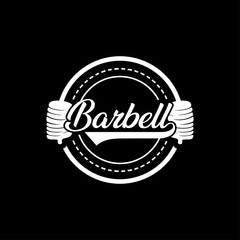 Wall Mural - barbell sport logo. vintage and badge concept