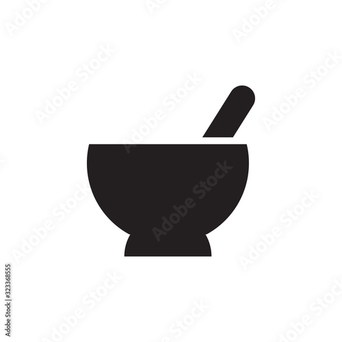 Fotografía pestle and mortar icon icon design template