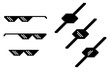 pixel glasses set pirate eye cover vector