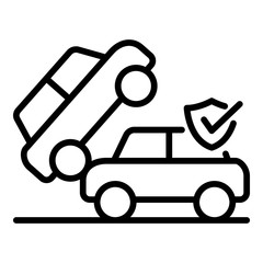 Poster - City car accident icon. Outline city car accident vector icon for web design isolated on white background