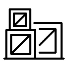 Poster - Reconstruction boxes icon. Outline reconstruction boxes vector icon for web design isolated on white background