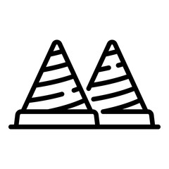 Poster - construction cones icon. outline construction cones vector icon for web design isolated on white bac