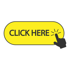 Poster - Click here button with hand pointer clicking.