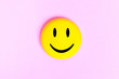 © SMAK_Photo - Positive Funny smiley face on a pink cardboard background. Copy space for advertising and texts