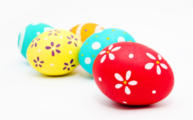 Perfect colorful handmade painted easter eggs isolated