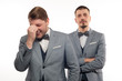 © pavel_shishkin - Two young funny men in formal clothes