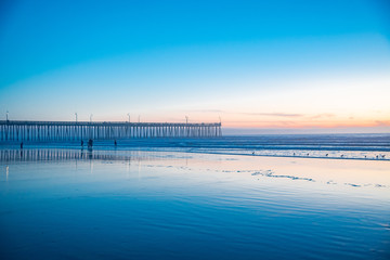 Wall Mural - sunset over the wooden pier of Pismo Beach California