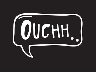 Poster - Hand drawn speech bubble with text on black chalk board  background. Vector pop art object and word. Doodle element for dialog or comic