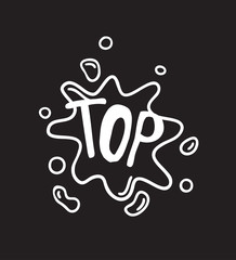 Poster - Hand drawn speech bubble with text on black chalk board  background. Vector pop art object and word. Doodle element for dialog or comic