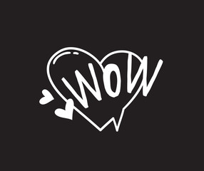 Poster - Hand drawn speech bubble with text on black chalk board  background. Vector pop art object and word. Doodle element for dialog or comic