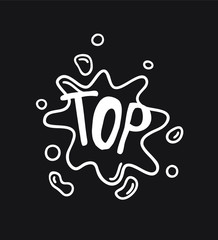 Fototapete - Hand drawn speech bubble with text on black chalk board  background. Vector pop art object and word. Doodle element for dialog or comic