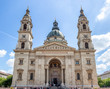 The St Stephen's Basilica in Budapest, Hungary, with the text in latin "Ego Sum Via Veritas Et Vita" tha means I am the way the truth and the life. People faces willfully blurred