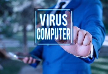 Aufkleber - handwriting text writing virus computer. conceptual photo malicious software program loaded onto a u