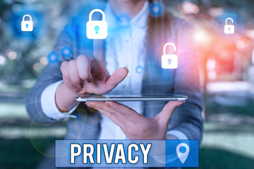 Poster - Handwriting text writing Privacy. Conceptual photo Right to keep demonstratingal matters and information as a secret