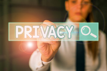 Poster - Handwriting text writing Privacy. Conceptual photo Right to keep demonstratingal matters and information as a secret