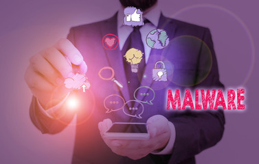 Aufkleber - handwriting text writing malware. conceptual photo malicious software or file that is harmful to a c