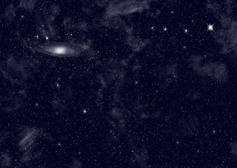 dark blue background with stars in galaxies for astronomy, space or cosmos, the universe of the nigh