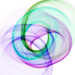 Poster - abstract image neon swirling light rays multicolored on a white background, 3d rendering