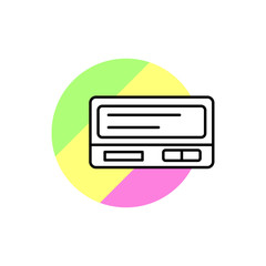 Fototapete - Pager technology icon. Simple line, outline vector in color circle of retro 90s style icons for ui and ux, website or mobile application