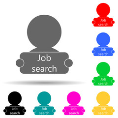 Poster - job search multi color style icon. Simple glyph, flat vector of hr and heat hunting icons for ui and ux, website or mobile application