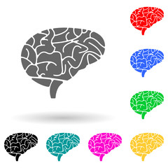 Poster - the human brain multi color style icon. simple glyph, flat vector of human parts icons for ui and ux