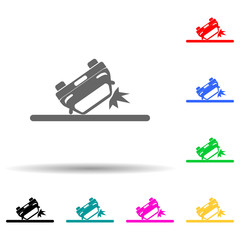 Poster - inverted car multi color style icon. Simple glyph, flat vector of insurance icons for ui and ux, website or mobile application