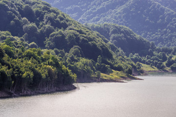 Sticker - Siriu Lake seen from viewing point next to Siriu Dam in Buzau region of Romania