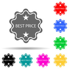 Poster - best price sign multi color style icon. Simple glyph, flat vector of market icons for ui and ux, website or mobile application