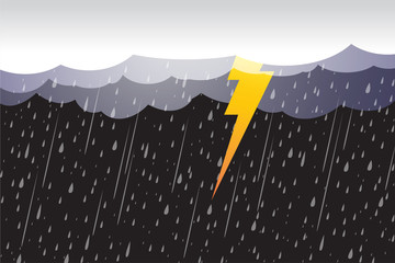 Wall Mural - lightning storm, clouds and storm