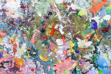 Art Paint Background Of Bright Multi Coloured And Textured Painted Surface
