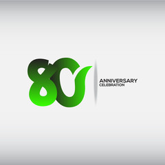 80 Years Anniversary Celebration Logo Vector Template Design Illustration