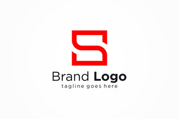 Poster - simple letter s square logo. flat vector logo design template element