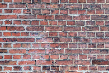 detail of red old brick wall